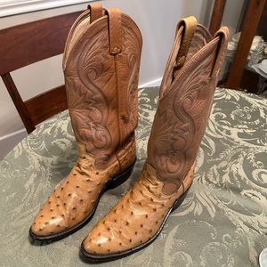 Dan Post Full Quill Ostrich Tan Boots. 8D. Great Condition.